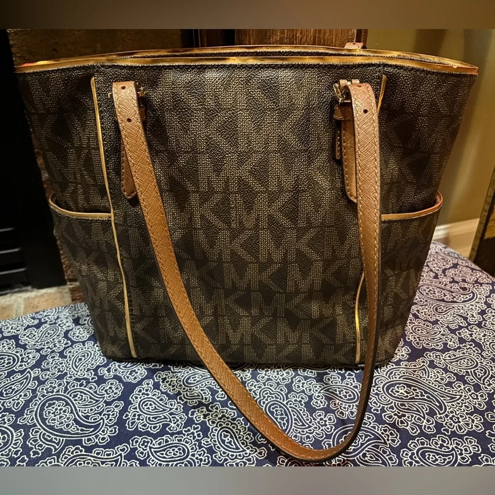 Michael Kors Dark Brown Signature Tote - Picture 3 of 6